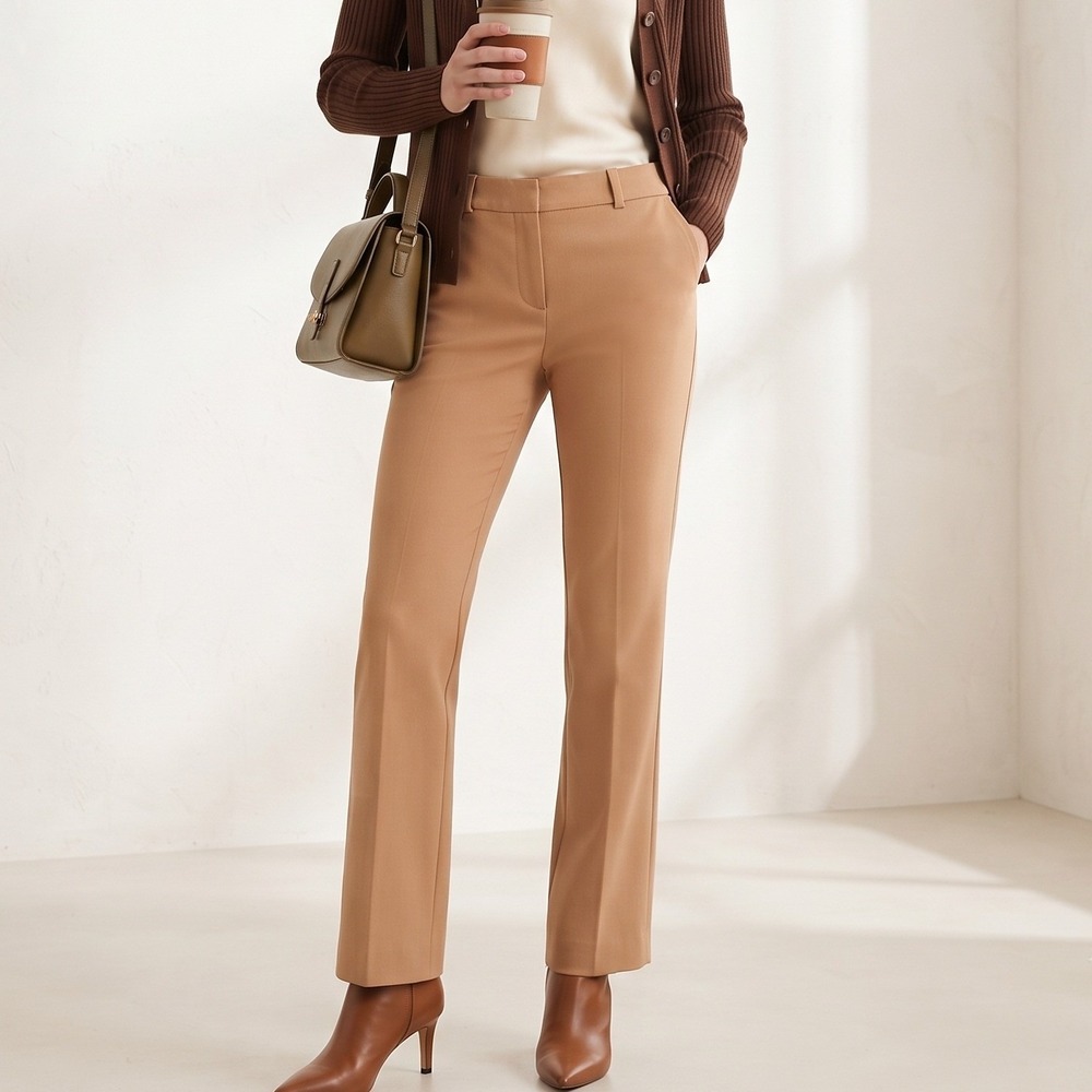 The Limited Signature Stretch Trousers Womens 2R Tan Excellent Mid Rise Workwear